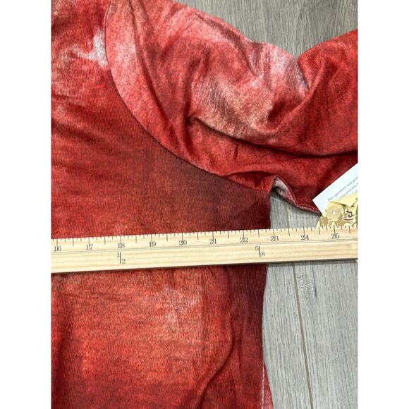 One World Womens Red Tie Dye Long Sleeve Tunic Top With Matching Scarf Size 2X - Picture 14 of 16